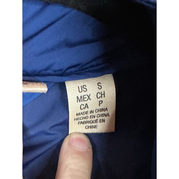 Y2K DKNY Blue Windbreaker Long Sleeve Zip Up Hooded Crop Rain Jacket Size Small - Picture 9 of 9